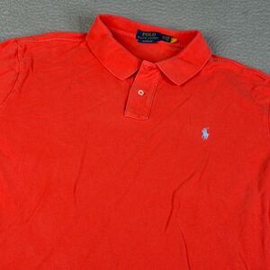 POLO RALPH LAUREN Shirt Mens  XXL Red Short Sleeve Blue Pony Logo Classic Fit